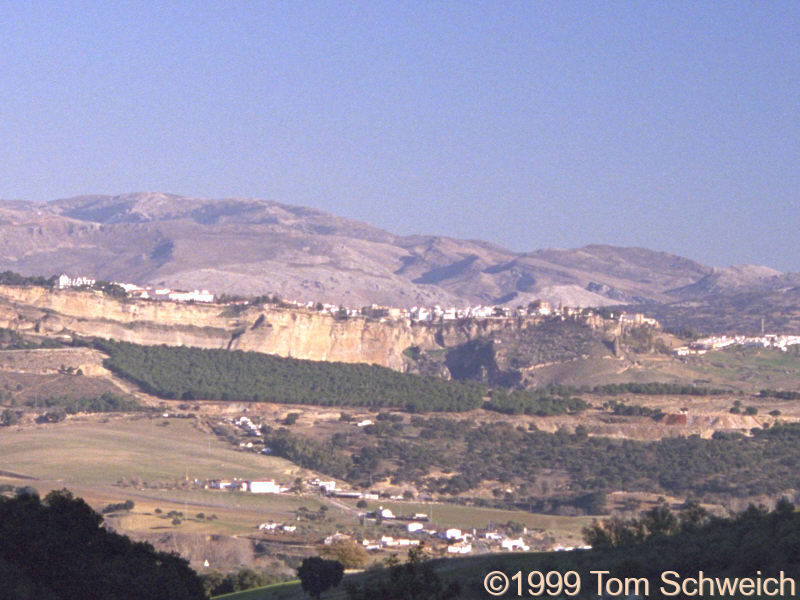 Distant view of Ronda in the late afternoon.