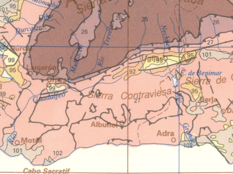 Geologic Map of the Alpujarra Region