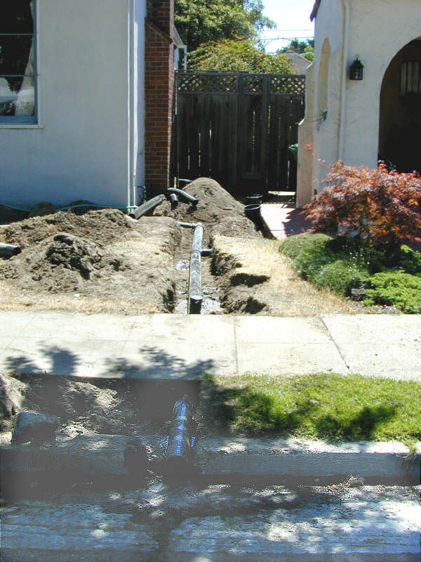 New drainage pipe in place
