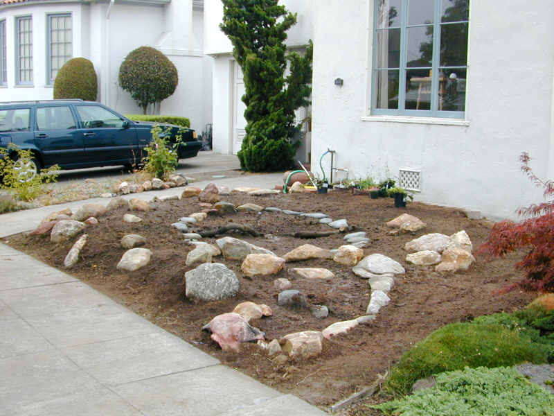 Rocks in place.