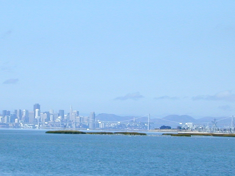 View of San Francisco from Bay Farm Island Bridge, Alameda
