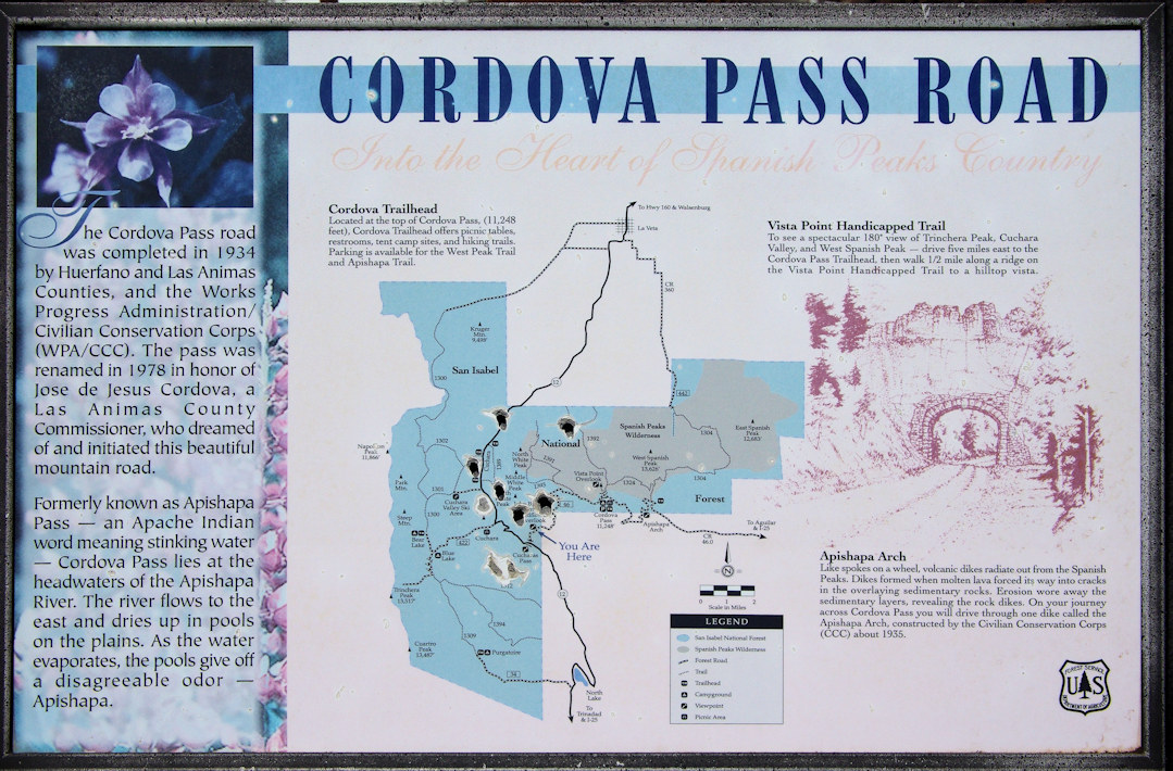 Cordova Pass Road interpretive panel
