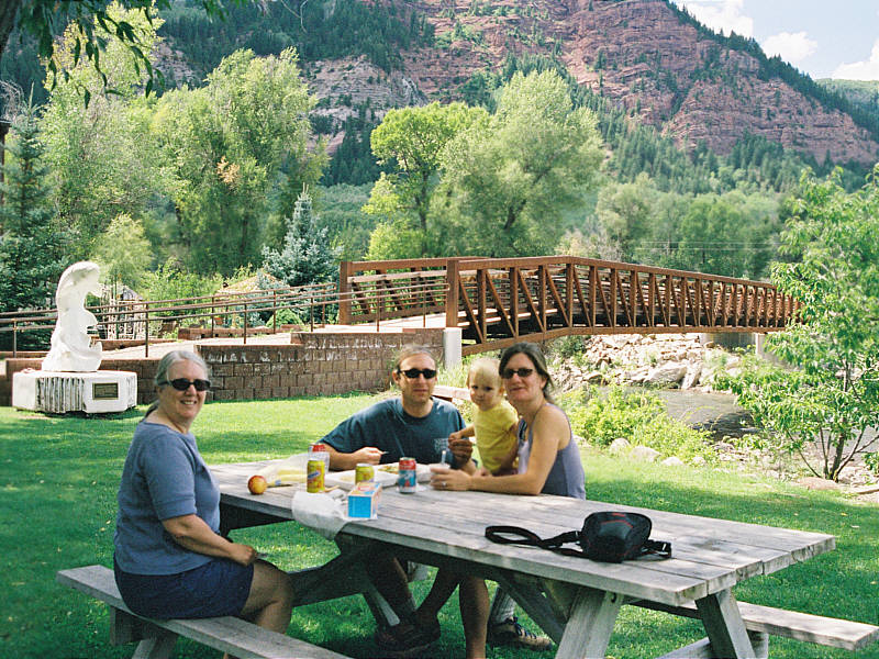 Lunch along the Crystal River in Redstone, CO.