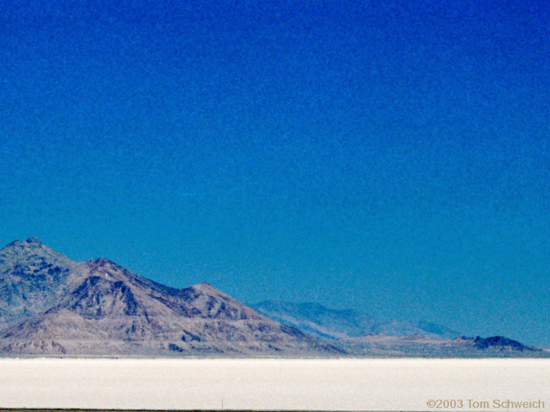 The Bonneville Salt Flats from the Rest Stop on US I-80.